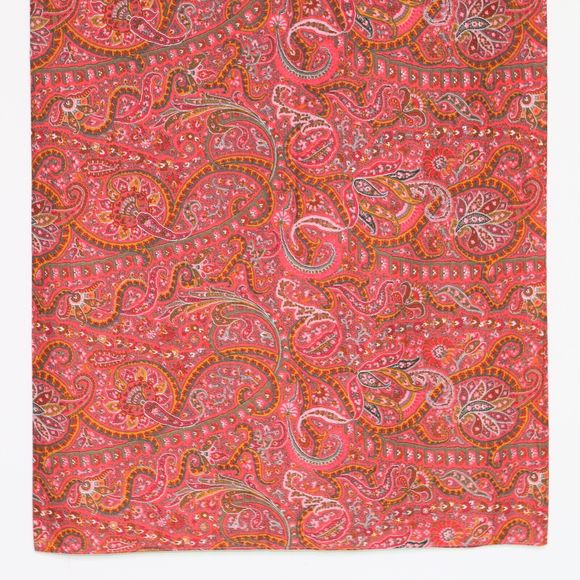 MALIA MILLS - Paisley Design Cotton Drawstring Full Maxi Skirt - Women's Small - Picture 6 of 8